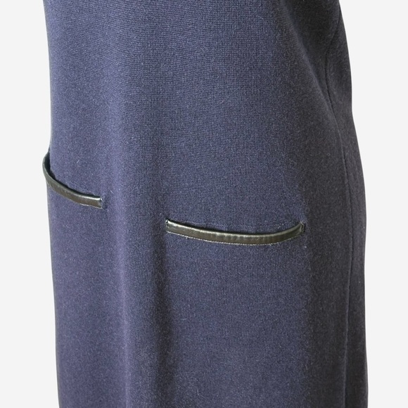 Massimo Dutti Wool Blend Mini Dress With Leather Details - Picture 4 of 15